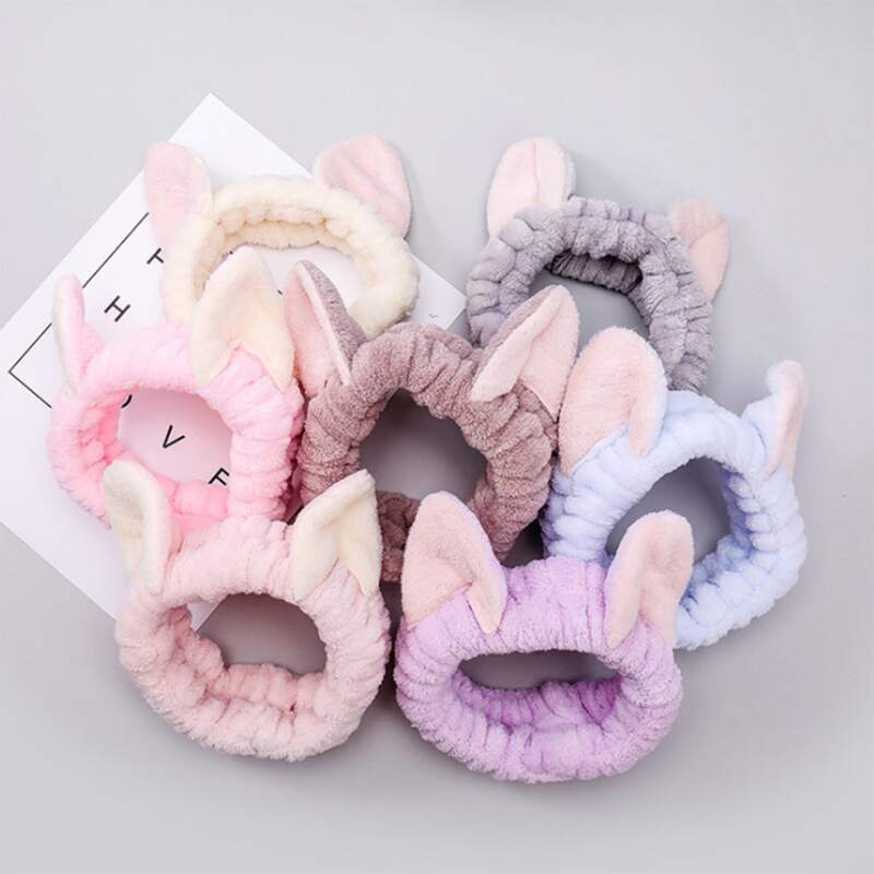 

1pc Random Ear Decor Bath Headband, Multicolor