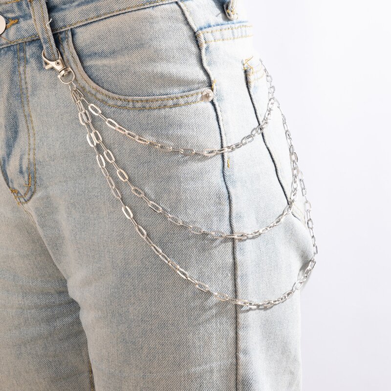 

Solid Layered Pant Chain, Silver