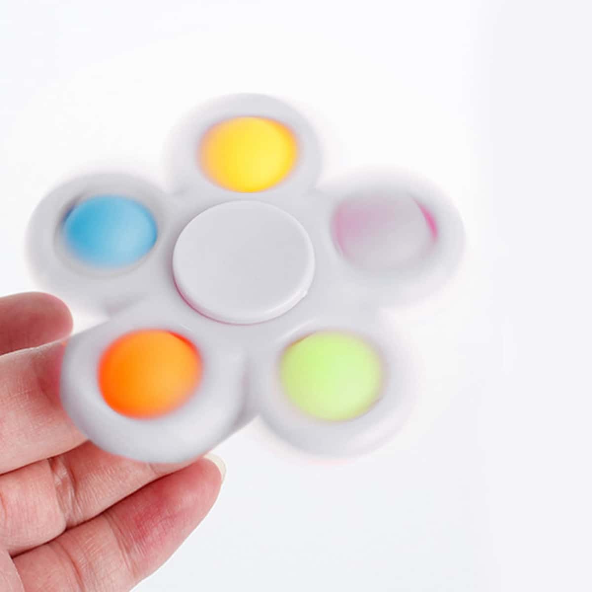 

1pc Floral Shaped Push Bubble Toy, White