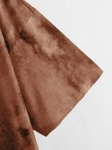 Flirla 大碼太陽和月亮圖案紮染T恤 - 咖啡棕 - 查看 3