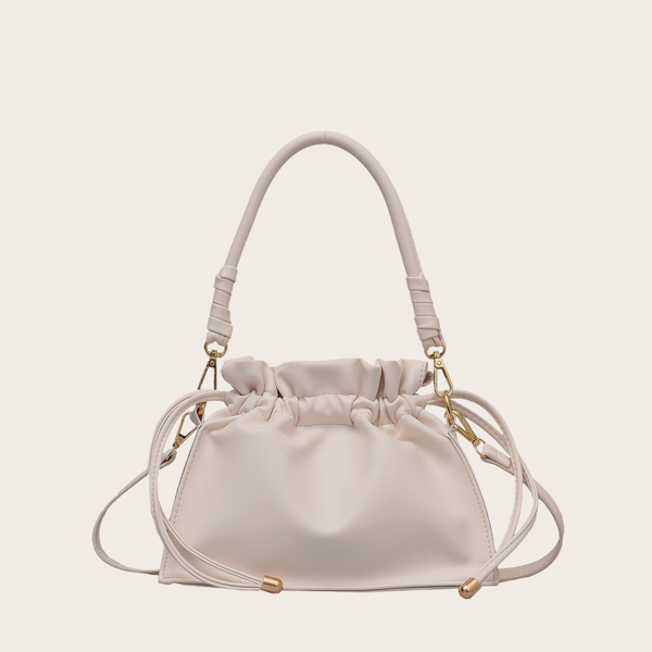

Minimalist Drawstring Satchel Bag, Beige