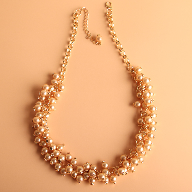 

Faux Pearl Necklace, Yellow