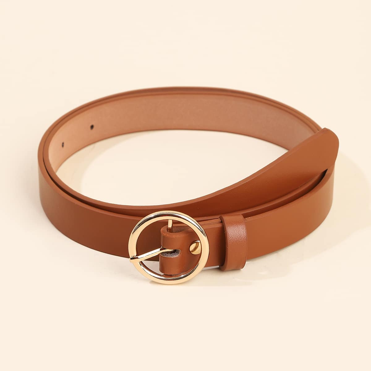 

1pc O-ring Buckle Belt, Camel
