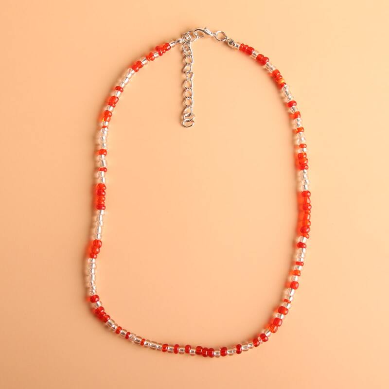 

1pc Beaded Necklace, Multicolor