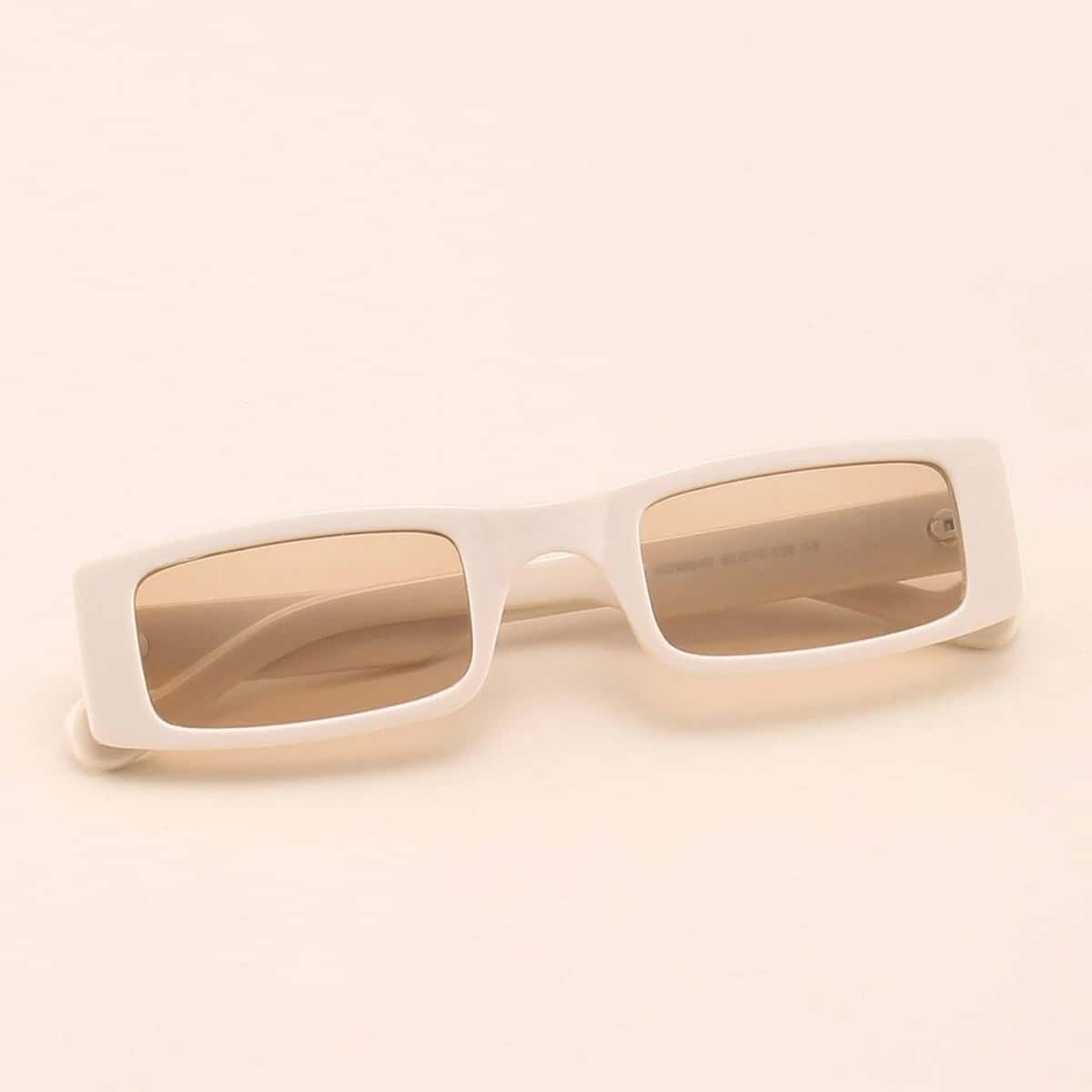 

Rectangle Frame Sunglasses, Beige