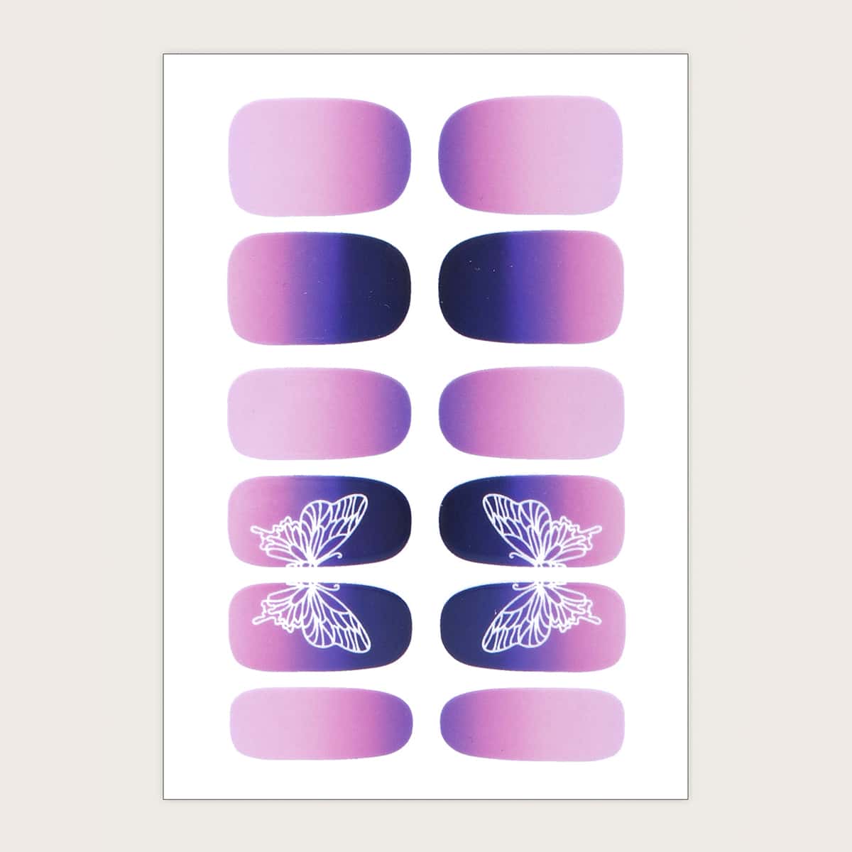 

1sheet Ombre Nail Sticker, Multicolor