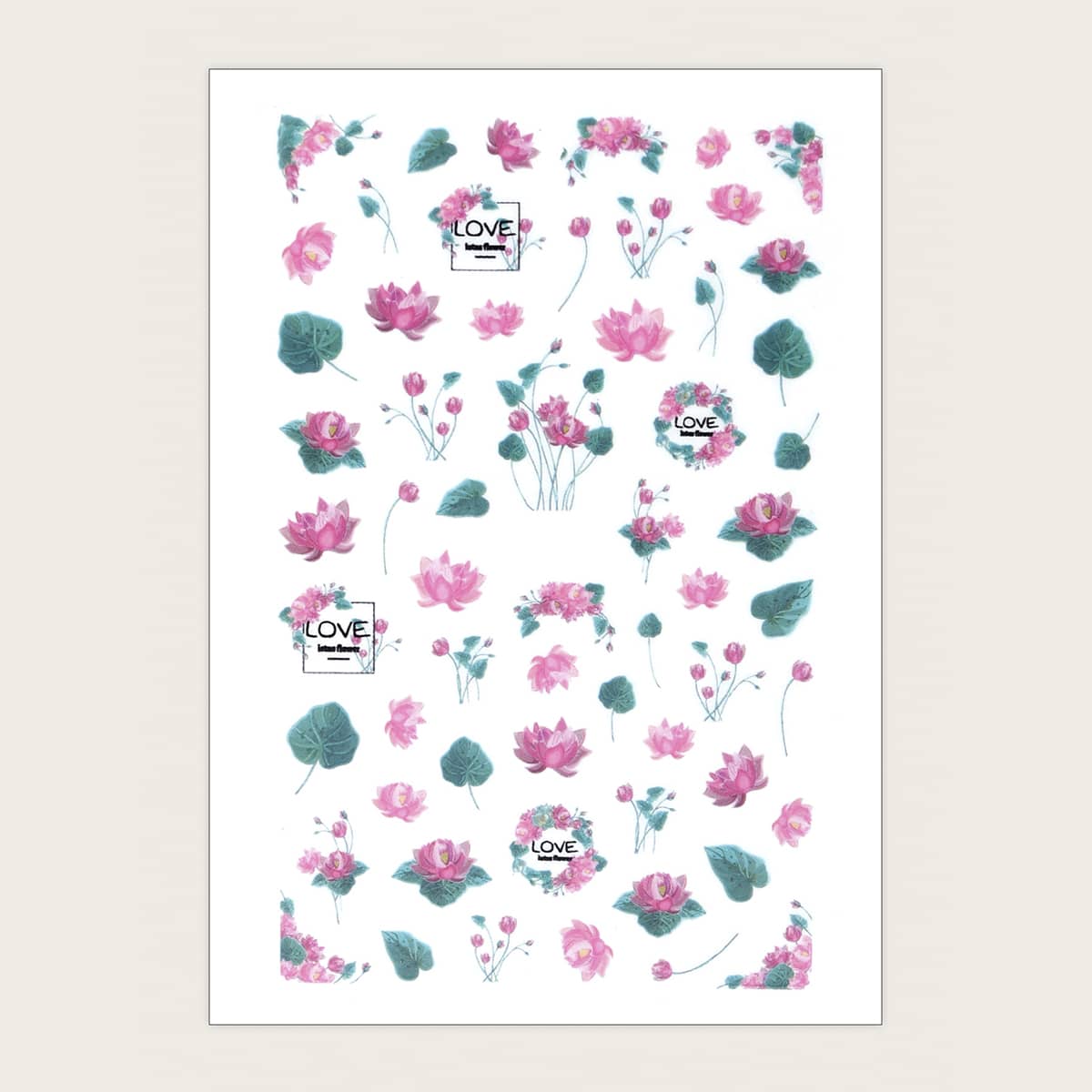 

1sheet Lotus Nail Art Sticker, Multicolor