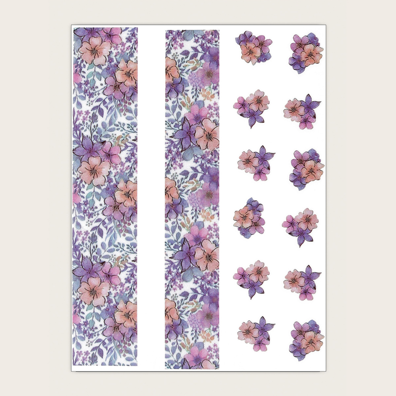

1sheet Floral Nail Art Sticker, Multicolor