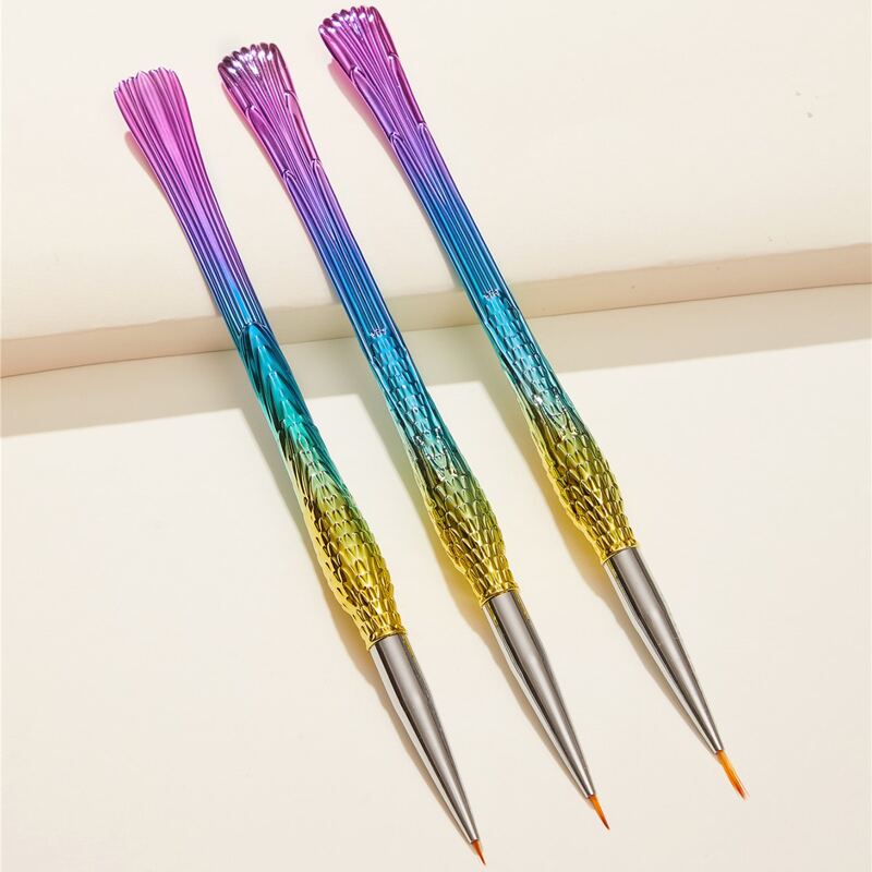 

3pcs Ombre Handle Nail Art Pen, Multicolor