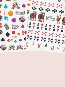 2sheets Playing Card Nail Art Sticker - Multicolor - View 3
