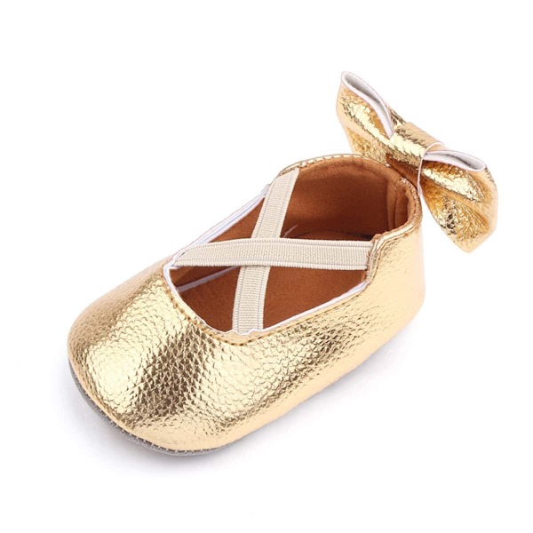 

Baby Girls Bow Decor Ballet Flats, Gold