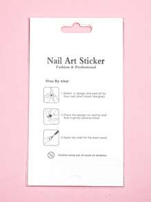 1sheet Letter Graphic Nail Art Sticker - Silver - View 2