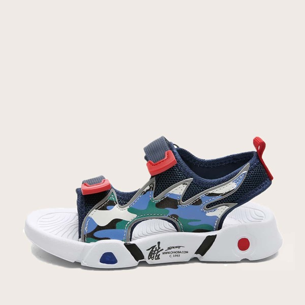 

Boys Camo Graphic Sports Sandals, Navy blue