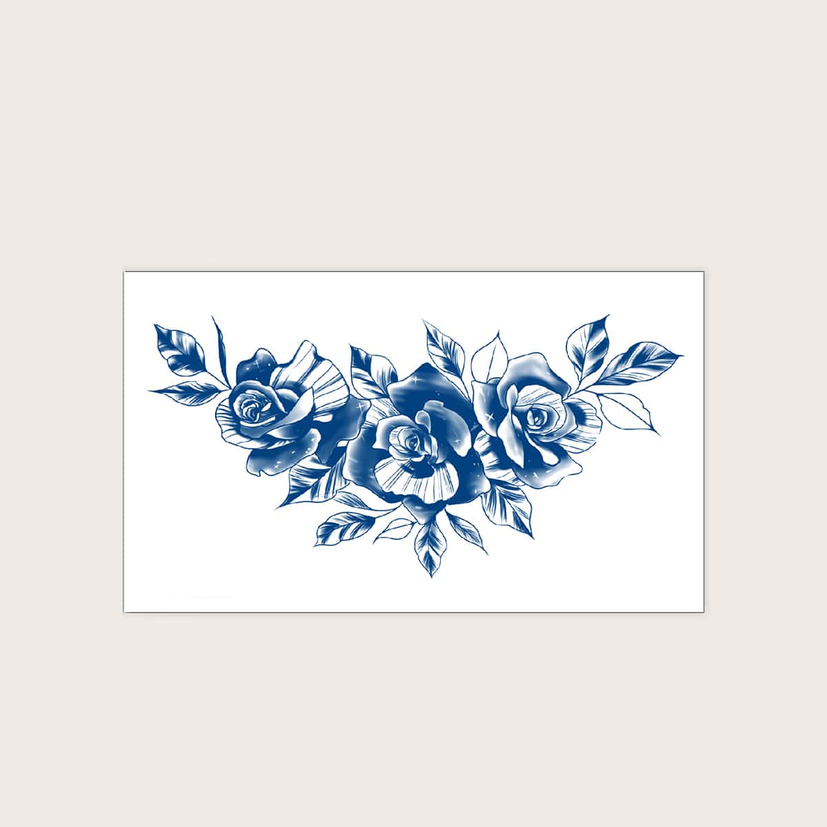 

1sheet Floral Tattoo Sticker, Blue