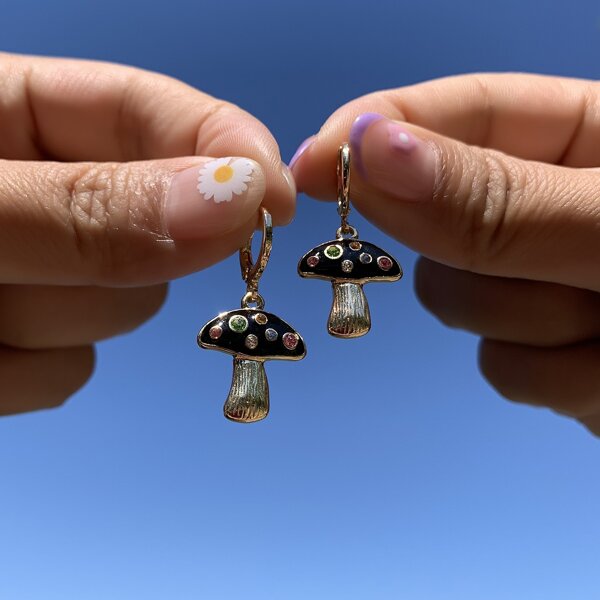 

Mushroom Drop Earrings, Multicolor