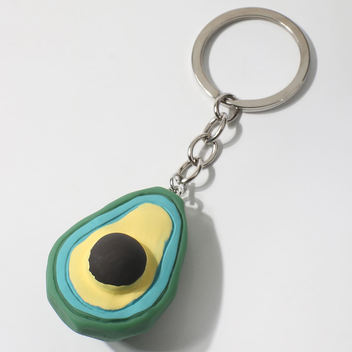 

Cartoon Avocado Charm Keychain, Multicolor