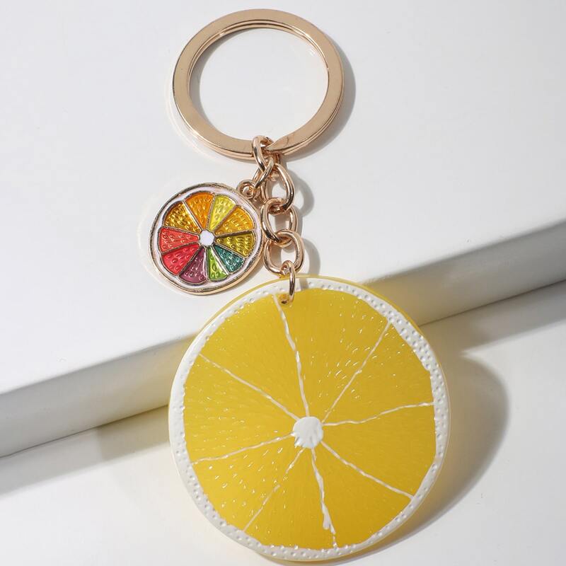 

Lemon Charm Keychain, Multicolor