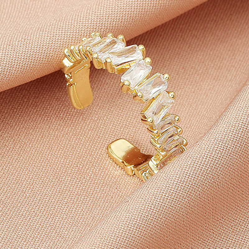 

1pc Rhinestone Decor Ring, Gold