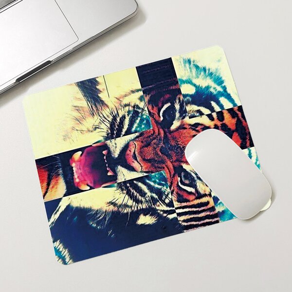 

Tiger Print Mouse Pad, Multicolor
