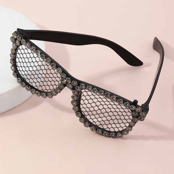 

Girls Rhinestone Decor Glasses, Black