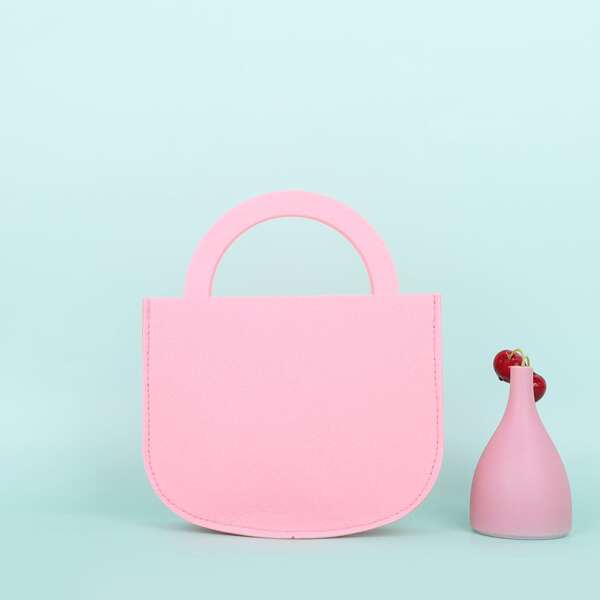

Girls Minimalist Satchel Bag, Baby pink