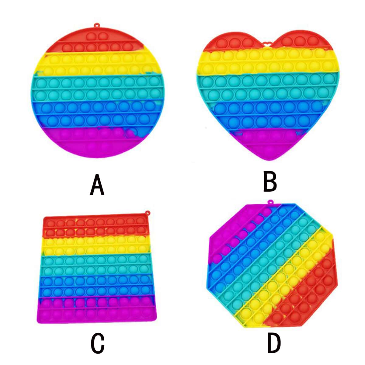 

1pc Rainbow Stripe Push Bubble Toy, Multicolor