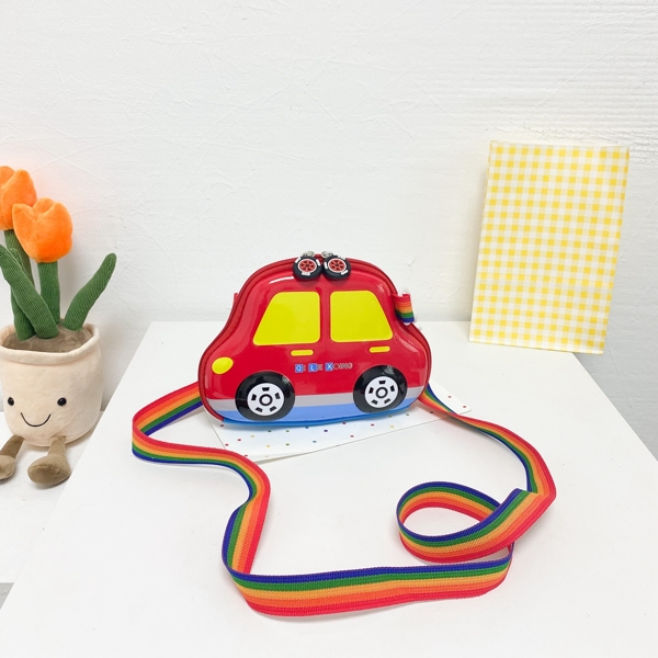 

Kids Cartoon Car Design Crossbody Bag, Red