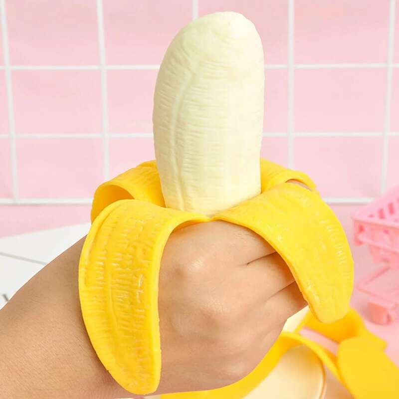 

1pc Banana Shaped Squeeze Toy, Yellow