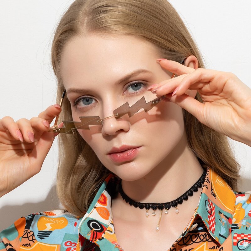 

Novelty Lens Rimless Sunglasses