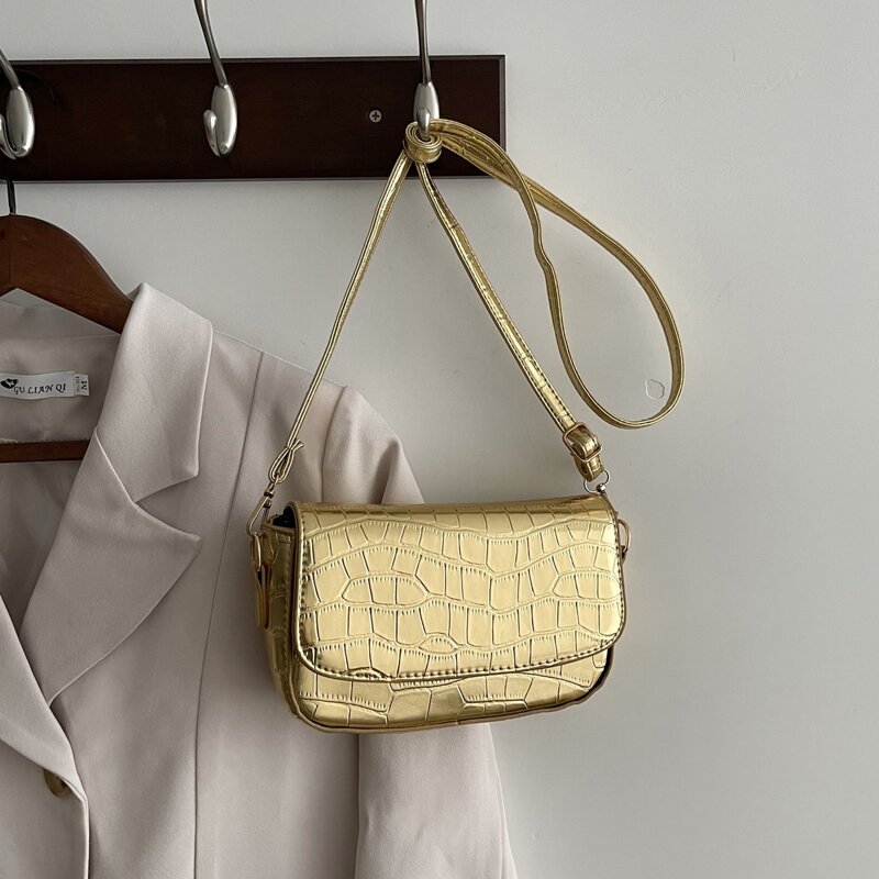 

Croc Embossed Crossbody Bag, Yellow