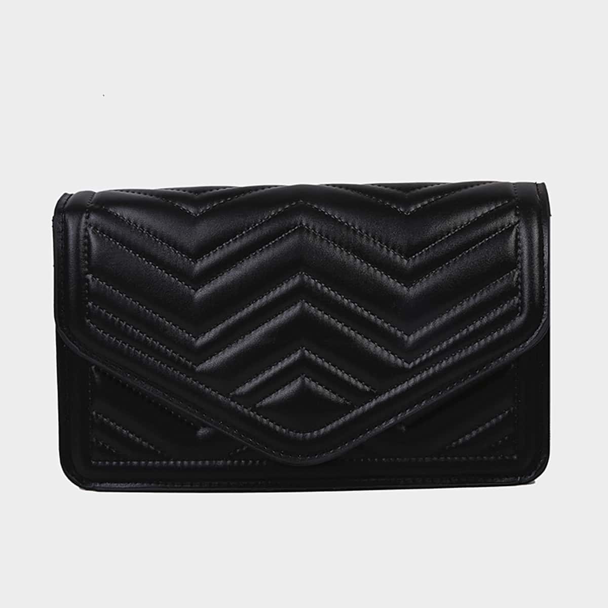 

Quilted Crossbody Bag, Black