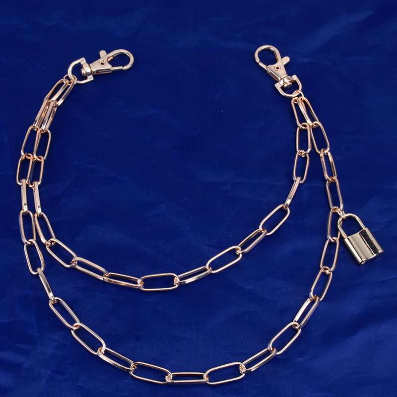 

Lock Charm Layered Pant Chain, Silver