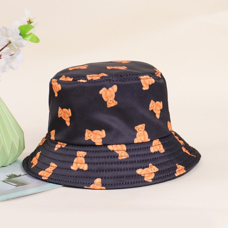 

Guys Cartoon Bear Bucket Hat, Black