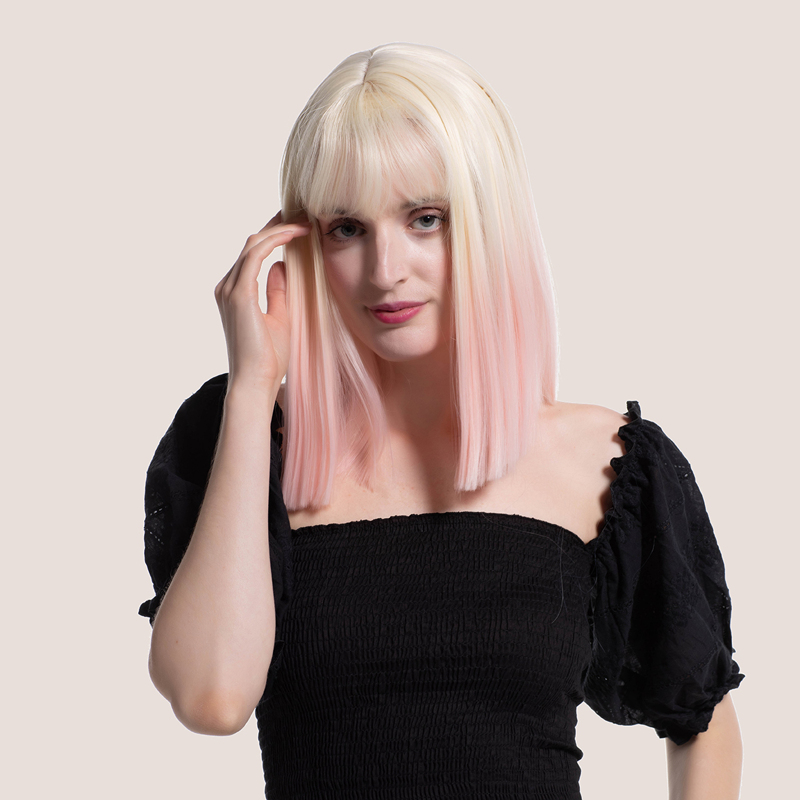 

Ombre Straight Wig With Bangs