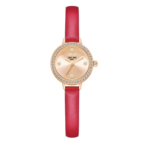 

Rhinestone Decor Round Pointer Quartz Watch