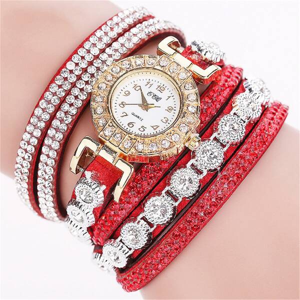 

Rhinestone Decor Wrap Watch