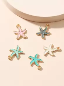 5入組海星吊墜DIY首飾飾品 - 彩色 - 查看 1