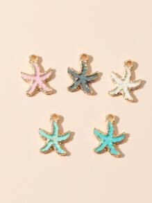 5入組海星吊墜DIY首飾飾品 - 彩色 - 查看 2