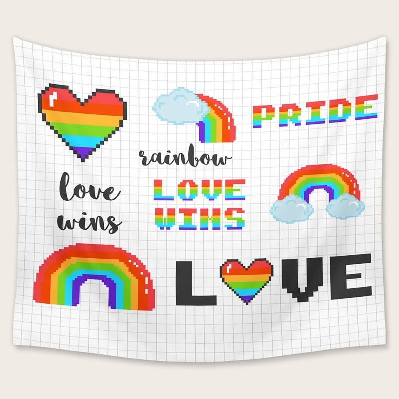 

LGBT Rainbow Graphic Tapestry, Multicolor