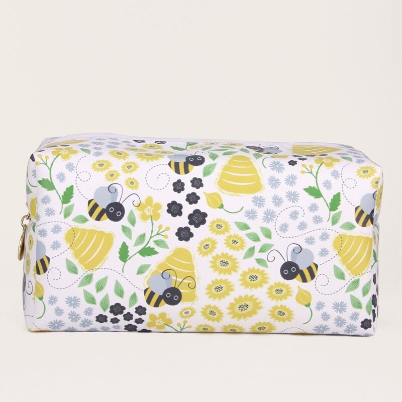 

Cartoon Bee Painted Square Makeup Bag, Multicolor