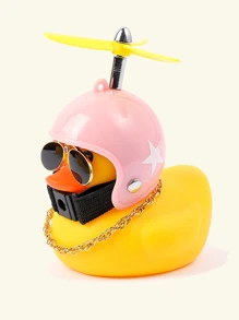 Cartoon Duck Car Ornament, Rubber Duck - Pink - View 1