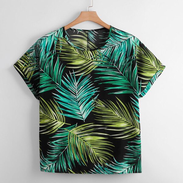 

Plus Allover Plants Print Blouse, Multicolor