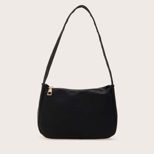 

Minimalist Plain Shoulder Bag, Black