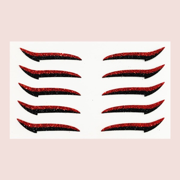 

1sheet Glitter Eyeliner Sticker, Multicolor