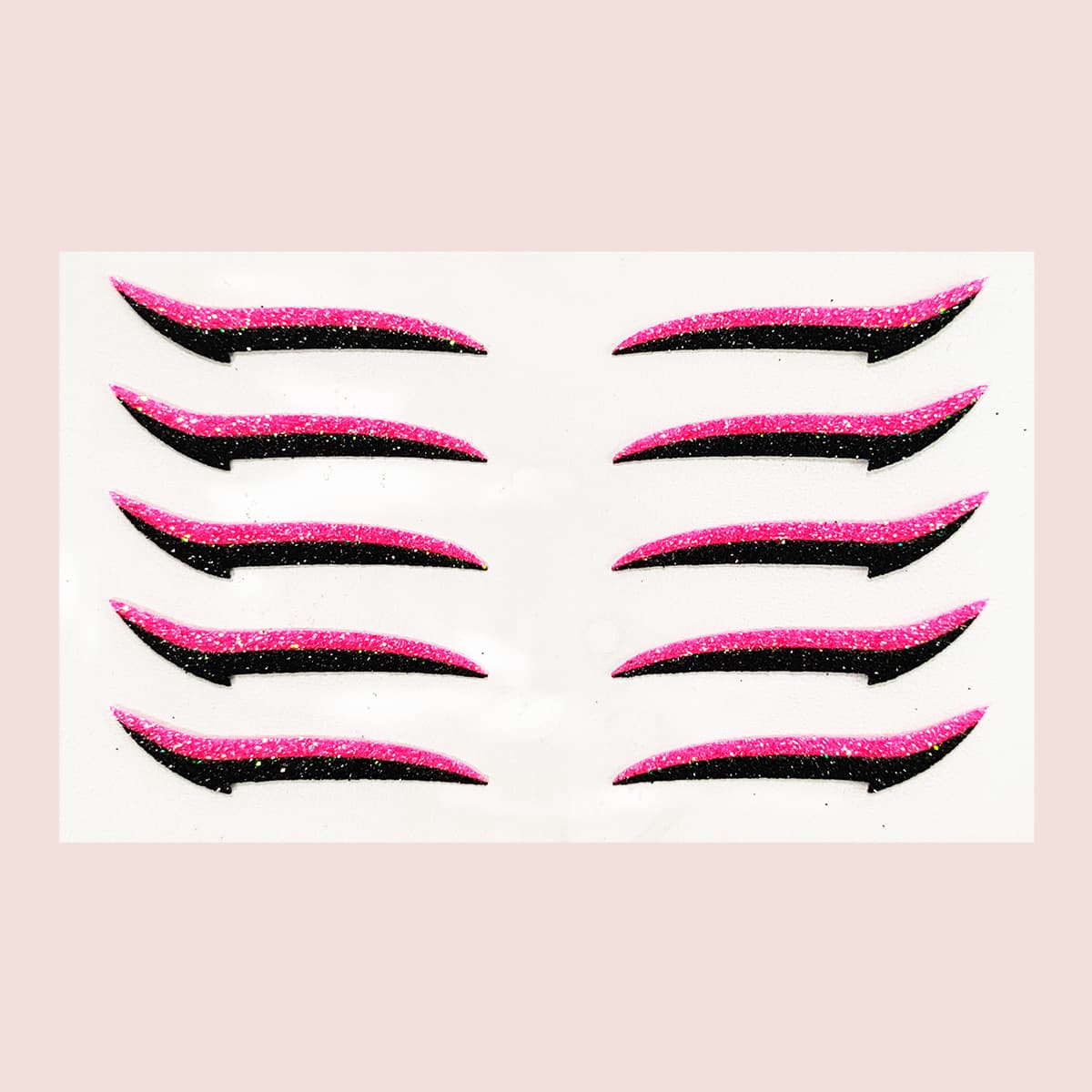 

1sheet Glitter Eyeliner Sticker, Multicolor