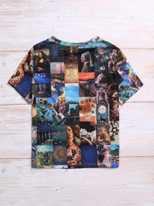 Calvaya 大碼圖案短袖T恤 - 彩色 - 查看 2