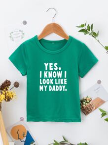 Tops con trai lớn Slogan Giải trí - màu xanh lá - Xem 1