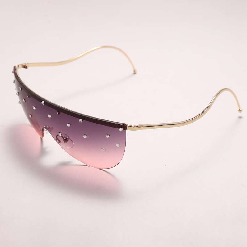 

Rhinestone Decor Tinted Lens Sunglasses