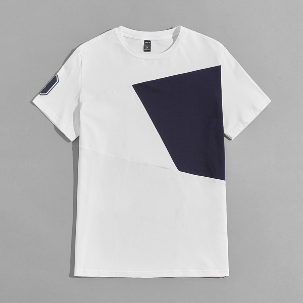 

Men Number & Color Block Graphic Tee, White