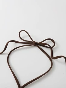 SHEIN Swim Summer Beach Criss Cross Halter Bikini Top - Coffee Brown - View 4